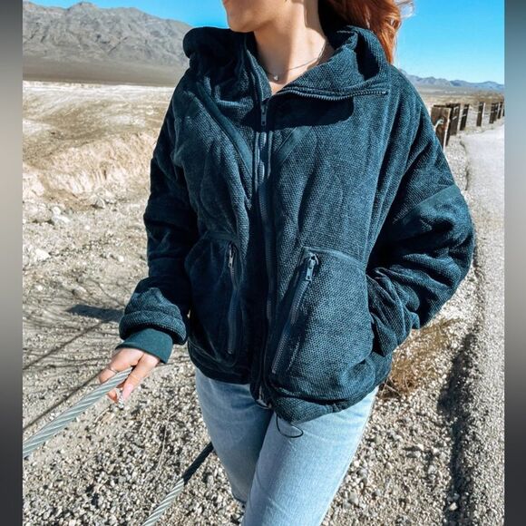 POL oversized jacket in deep Teal Blue - Picture 1 of 6